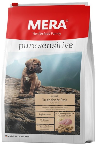 Mera Dog Pure Pure Sensitive Junior Truthahn+Reis 1kg