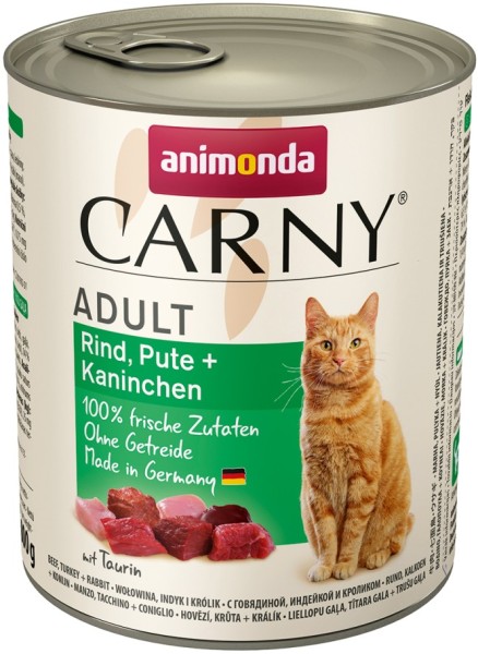 Animonda Cat Dose Carny Adult Rind Pute + Kaninchen 800g