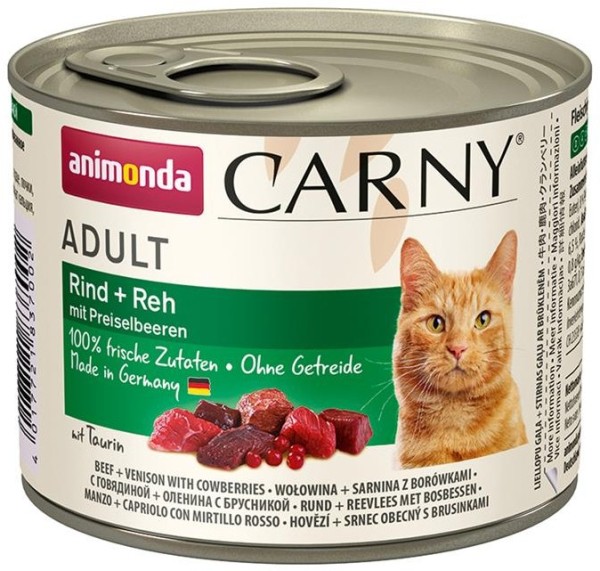 Animonda Cat Dose Carny Adult Rind & Reh & Preiselbeeren 200g