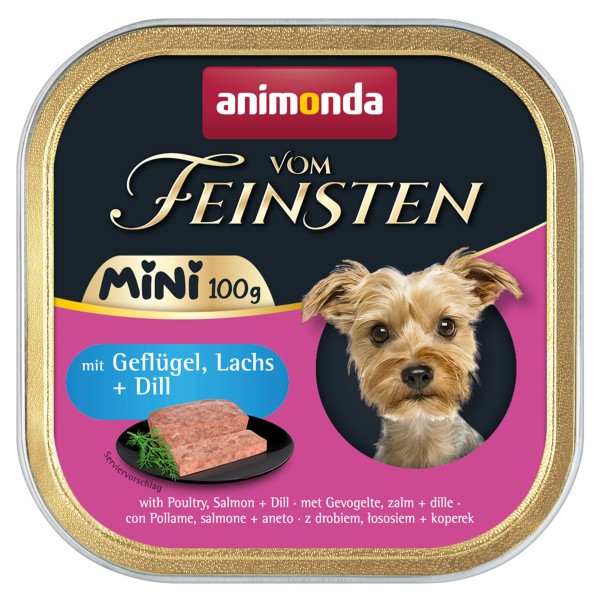 Vom Feinsten Dog Mini Adult Geflügel ,Lachs+Dill 100g