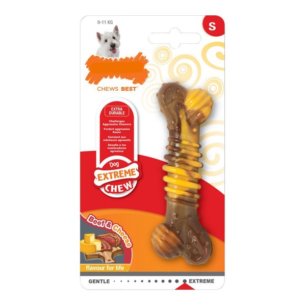 Beißring für Hunde Nylabone Dura Chew Fleisch Käse natürlich S
