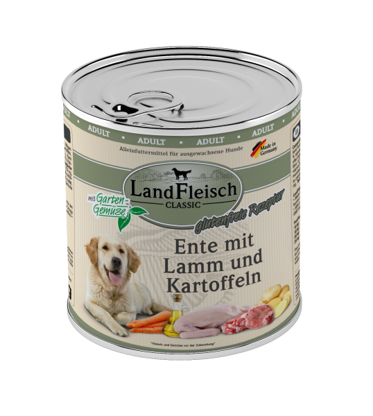 LandFleisch Dog Classic Ente mit Lamm & Kartoffeln 800g