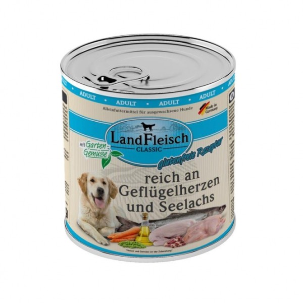 Landfleisch Dog Classic Geflügelherzen & Seelachs mit Gartengemüse - 800g