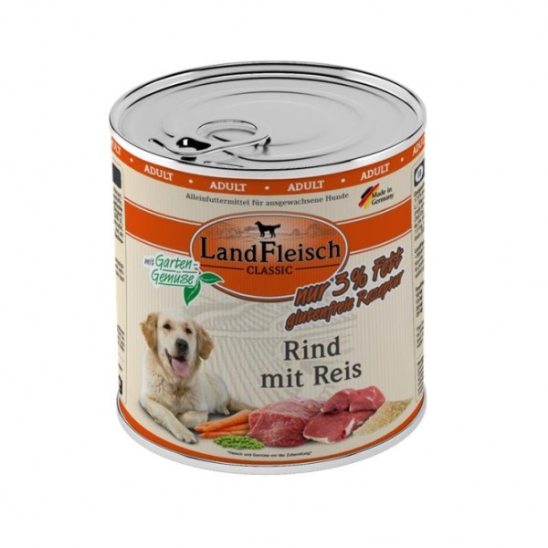 Landfleisch Dog Classic Rind mit Reis & Gartengemüse extra mager - 800g