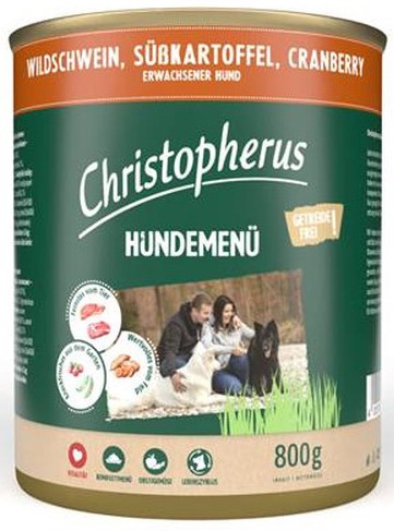 Christopherus Hundemenü -Adult - mit Wildschwein, Süßkart
