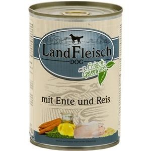 LandFleisch Hunde Dose Pur Ente + Reis mit Biogemüse 400g
