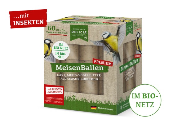 DELICIA MeisenBallen ÖkoPack mit Insekten - im Bio-Netz 60er