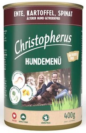Christopherus Hundemenü -Senior - mit Ente, Kartoffel, Sp