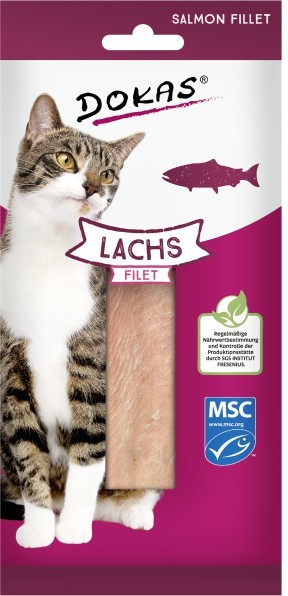 Dokas Cat Snack 100% delikates Lachsfilet 22g