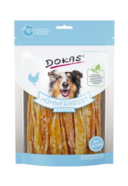 Dokas Hunde Snack Hühnerbrust in Streifen 250 g