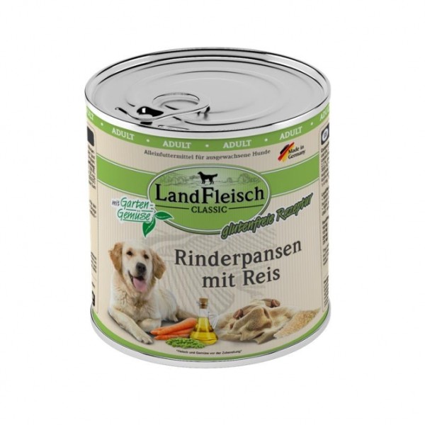 Landfleisch Dog Classic Rinderpansen mit Reis & Gartengemüse - 800g