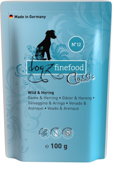 Dogz finefood Beutel No. 12 Wild & Hering 100g
