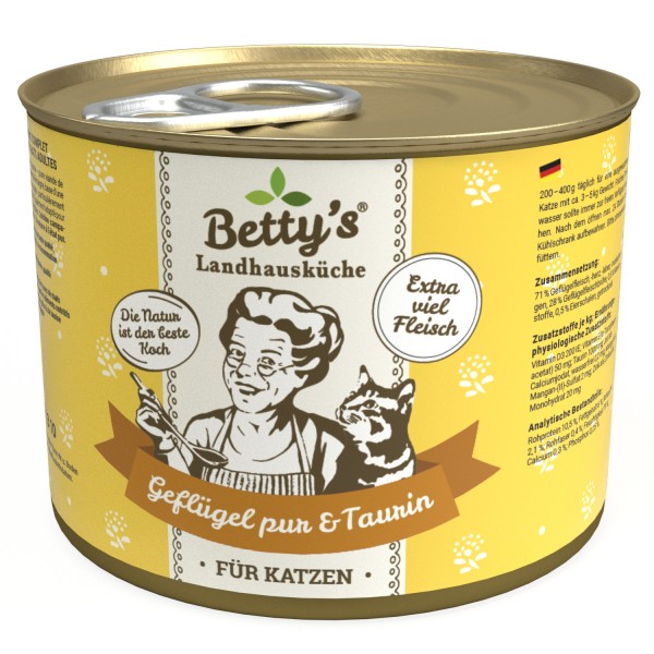 Betty's Katze Geflügel PUR 200gD