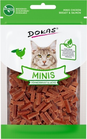 Dokas Cat Snack Minis Hühnerbrust & Lachs 30g