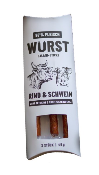 Schnauze&Co Wurst Salami Sticks Snack 49g für Hunde